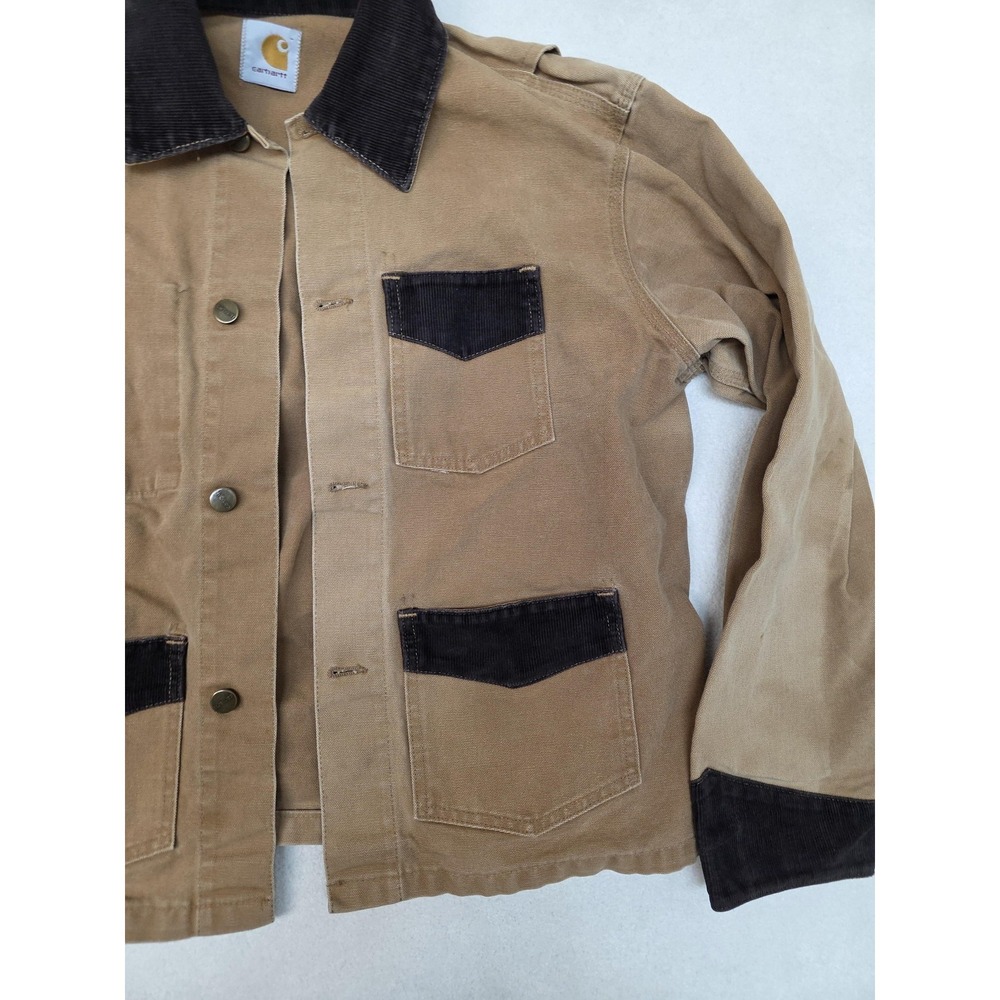Vintage 80s Carhartt Unlined Brown Canvas Chore Brush Coat Jacket J255‎ - Picture 4 of 11
